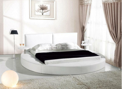 Round bed modern design luxury upholstery round beds textile fabric